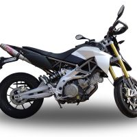 Esapament GPR compatibil cu Aprilia Shiver 900 2017 Evacuare dublă de curse, inclusiv țevi de legătură,Deeptone Inox