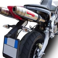 Esapament GPR compatibil cu Aprilia Shiver 900 2017 Evacuare dublă de curse, inclusiv țevi de legătură,Deeptone Inox