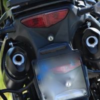 Exhaust compatible with Suzuki V-Strom Dl 1000 2002-2013, Furore Nero, Dual Homologated legal slip-on exhaust including removable db killers and link pipes