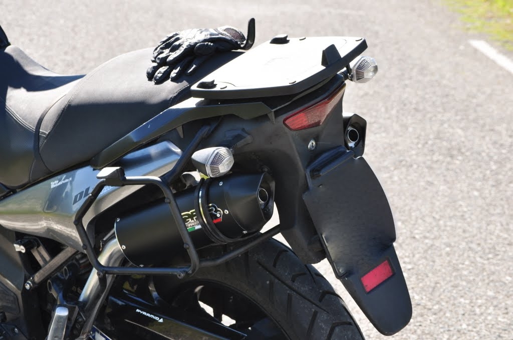 Exhaust compatible with Suzuki V-Strom Dl 1000 2002-2013, Furore Nero, Dual Homologated legal slip-on exhaust including removable db killers and link pipes