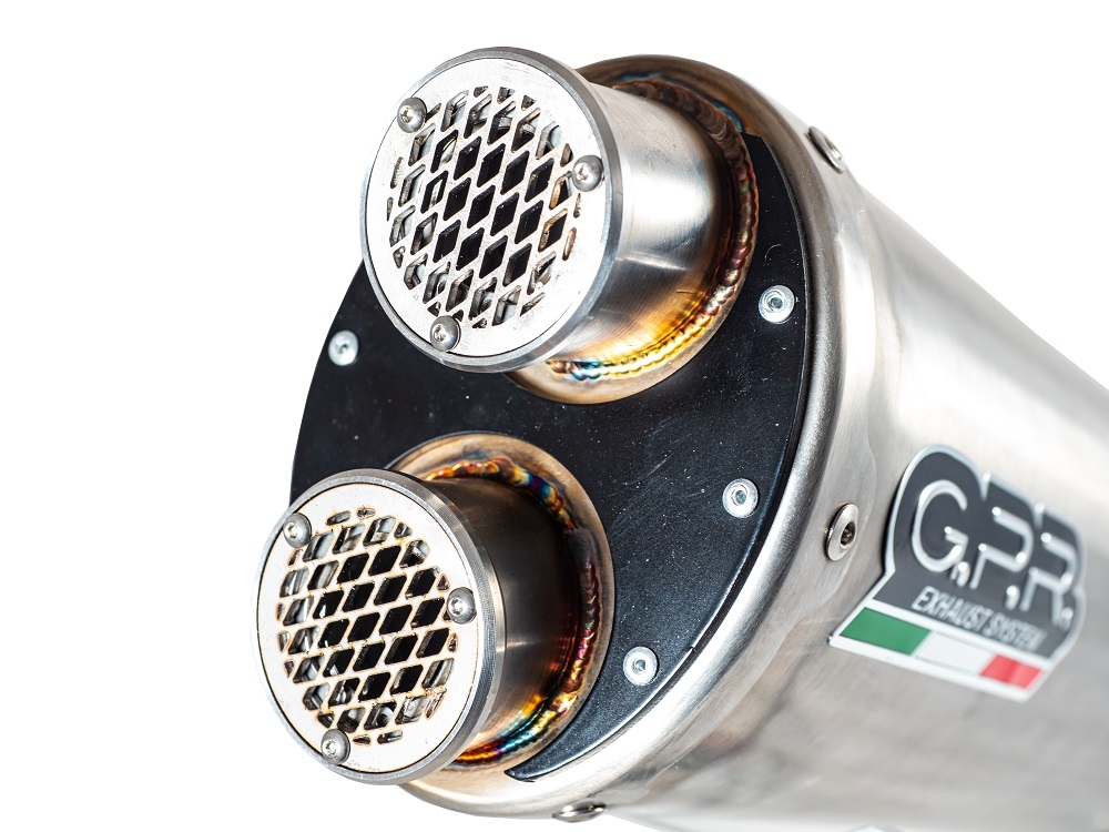 Esapament GPR compatibil cu Benelli Trk 702  2023 Evacuare slip-on omologata, inclusiv db killer detașabil și cot de legătură,Dual Inox