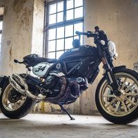 Esapament GPR compatibil cu Ducati Scrambler 800  2015 Evacuare cu dublă omologare legală, inclusiv db killer detașabile, coturi de legătură și catalizatori,Deeptone Inox