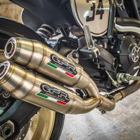 Esapament GPR compatibil cu Ducati Scrambler 800  2015 Evacuare cu dublă omologare legală, inclusiv db killer detașabile, coturi de legătură și catalizatori,Deeptone Inox