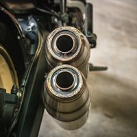 Esapament GPR compatibil cu Ducati Scrambler 800  2015 Evacuare cu dublă omologare legală, inclusiv db killer detașabile, coturi de legătură și catalizatori,Deeptone Inox