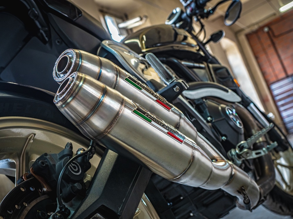 Esapament GPR compatibil cu Ducati Scrambler 800  2015 Evacuare cu dublă omologare legală, inclusiv db killer detașabile, coturi de legătură și catalizatori,Deeptone Inox