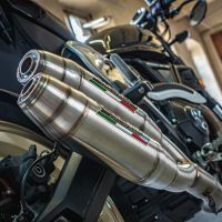 Esapament GPR compatibil cu Ducati Scrambler 800  2015 Evacuare cu dublă omologare legală, inclusiv db killer detașabile, coturi de legătură și catalizatori,Deeptone Inox