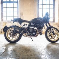Esapament GPR compatibil cu Ducati Scrambler 800  2017 Evacuare slip-on omologata, inclusiv db killer detașabil, cot de legătură și catalizator,Furore Evo4 Poppy