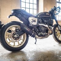 Exhaust compatible with Ducati Scrambler 800 2015-2016, Furore Nero, Homologated legal slip-on exhaust including removable db killer and link pipe