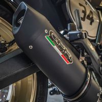 Exhaust compatible with Ducati Scrambler 800 2015-2016, Furore Nero, Homologated legal slip-on exhaust including removable db killer and link pipe