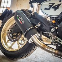 Exhaust compatible with Ducati Scrambler 800 2015-2016, Furore Nero, Homologated legal slip-on exhaust including removable db killer and link pipe