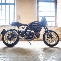 Esapament GPR compatibil cu Ducati Scrambler 800  2017 Evacuare slip-on omologata, inclusiv db killer detașabil, cot de legătură și catalizator,New Grand Prix Evo Poppy