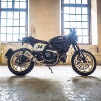 Esapament GPR compatibil cu Ducati Scrambler 800  2017 Evacuare slip-on omologata, inclusiv db killer detașabil, cot de legătură și catalizator,New Grand Prix Evo Titanium