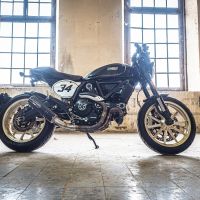 Esapament GPR compatibil cu Ducati Scrambler 800  2015 Evacuare slip-on omologata, inclusiv db killer detașabil, cot de legătură și catalizator,M3 Black Titanium