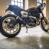 Esapament GPR compatibil cu Ducati Scrambler 800  2015 Evacuare slip-on omologata, inclusiv db killer detașabil, cot de legătură și catalizator,M3 Black Titanium