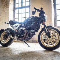 Esapament GPR compatibil cu Ducati Scrambler 800  2015 Evacuare slip-on omologata, inclusiv db killer detașabil, cot de legătură și catalizator,M3 Black Titanium