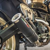 Esapament GPR compatibil cu Ducati Scrambler 800  2015 Evacuare slip-on omologata, inclusiv db killer detașabil, cot de legătură și catalizator,M3 Black Titanium