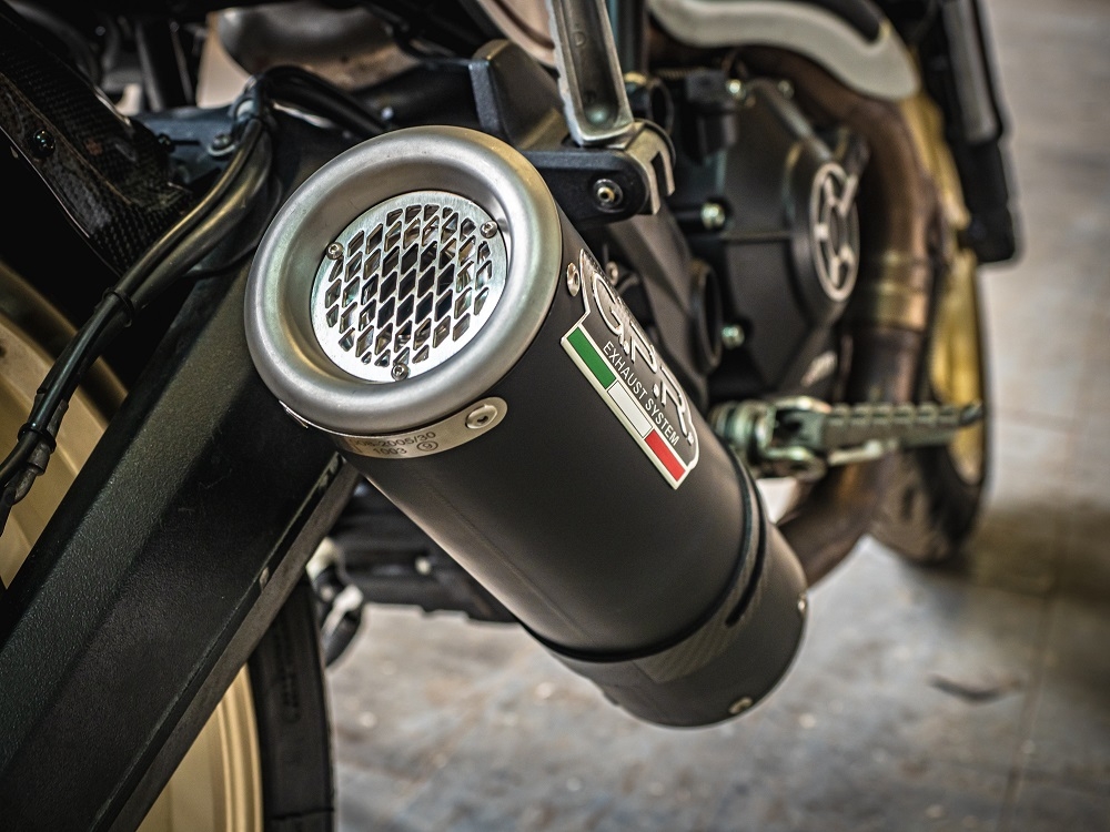 Esapament GPR compatibil cu Ducati Scrambler 800  2015 Evacuare slip-on omologata, inclusiv db killer detașabil, cot de legătură și catalizator,M3 Black Titanium