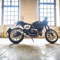 Esapament GPR compatibil cu Ducati Scrambler 800  2017 Evacuare slip-on omologata, inclusiv db killer detașabil, cot de legătură și catalizator,M3 Inox 