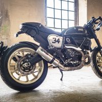 Esapament GPR compatibil cu Ducati Scrambler 800  2017 Evacuare slip-on omologata, inclusiv db killer detașabil, cot de legătură și catalizator,M3 Inox 
