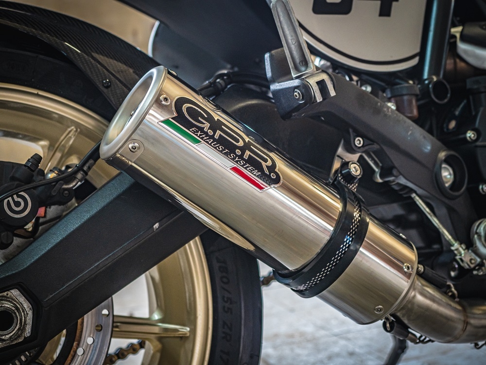 Esapament GPR compatibil cu Ducati Scrambler 800  2017 Evacuare slip-on omologata, inclusiv db killer detașabil, cot de legătură și catalizator,M3 Inox 
