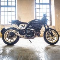 Esapament GPR compatibil cu Ducati Scrambler 800  2017 Evacuare slip-on omologata, inclusiv db killer detașabil, cot de legătură și catalizator,Powercone Evo