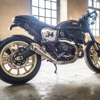 Esapament GPR compatibil cu Ducati Scrambler 800  2017 Evacuare slip-on omologata, inclusiv db killer detașabil, cot de legătură și catalizator,Powercone Evo