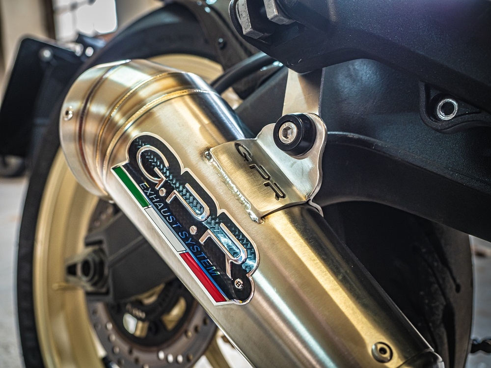 Esapament GPR compatibil cu Ducati Scrambler 800  2017 Evacuare slip-on omologata, inclusiv db killer detașabil, cot de legătură și catalizator,Powercone Evo