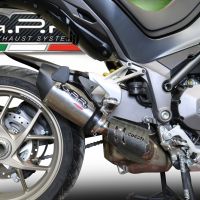 Esapament GPR compatibil cu Ducati Multistrada 1260 2018 Evacuare slip-on omologata, inclusiv db killer detașabil și cot de legătură,New Grand Prix Evo Titanium