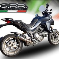 Esapament GPR compatibil cu Ducati Multistrada 1260 2018 Evacuare slip-on omologata, inclusiv db killer detașabil și cot de legătură,M3 Titanium Natural