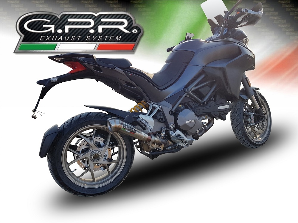 Esapament GPR compatibil cu Ducati Multistrada 1260 2018 Evacuare slip-on omologata, inclusiv db killer detașabil și cot de legătură,Powercone Evo