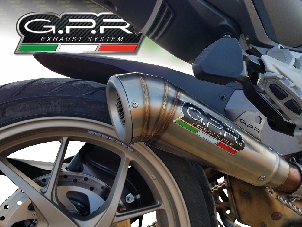 Esapament GPR compatibil cu Ducati Multistrada 1260 2018 Evacuare slip-on omologata, inclusiv db killer detașabil și cot de legătură,Powercone Evo