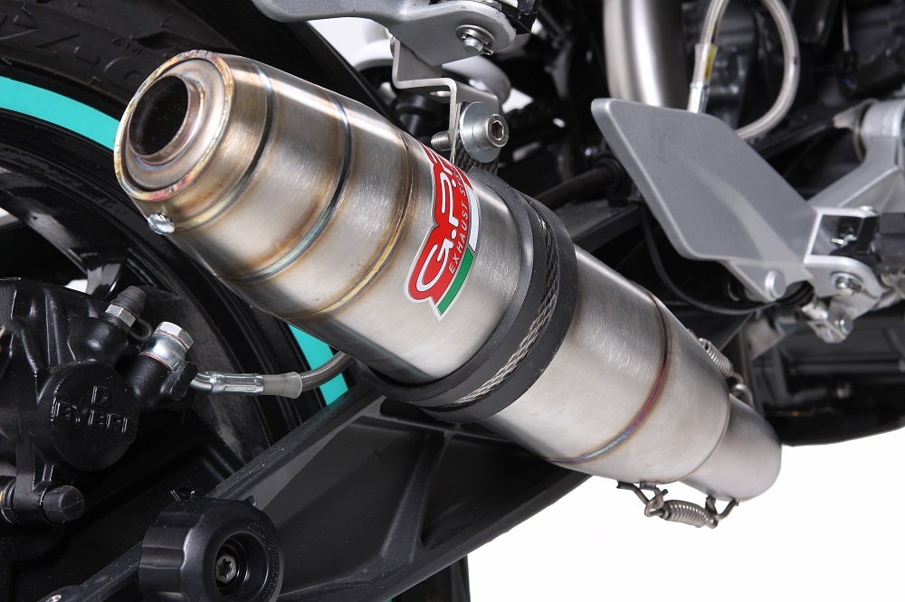 Exhaust compatible with Ktm Duke 125 2011-2016, Deeptone Inox, Homologated legal slip-on exhaust including removable db killer, link pipe and catalyst