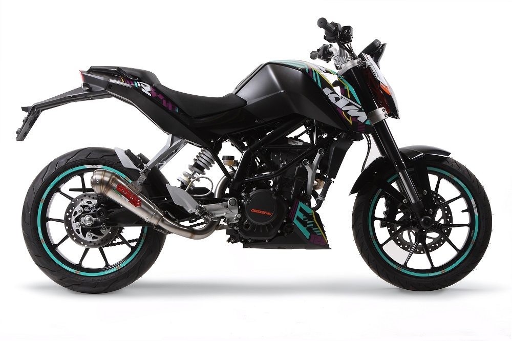 Esapament GPR compatibil cu Ktm Duke 125 2011 Evacuare slip-on omologata, inclusiv db killer detașabil, cot de legătură și catalizator,Powercone Evo