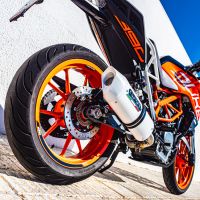 Exhaust compatible with Ktm Duke 125 2017-2020, Albus Evo4, Homologated legal slip-on exhaust including removable db killer and link pipe