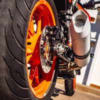 Exhaust compatible with Ktm Duke 125 2017-2020, Albus Evo4, Homologated legal slip-on exhaust including removable db killer and link pipe