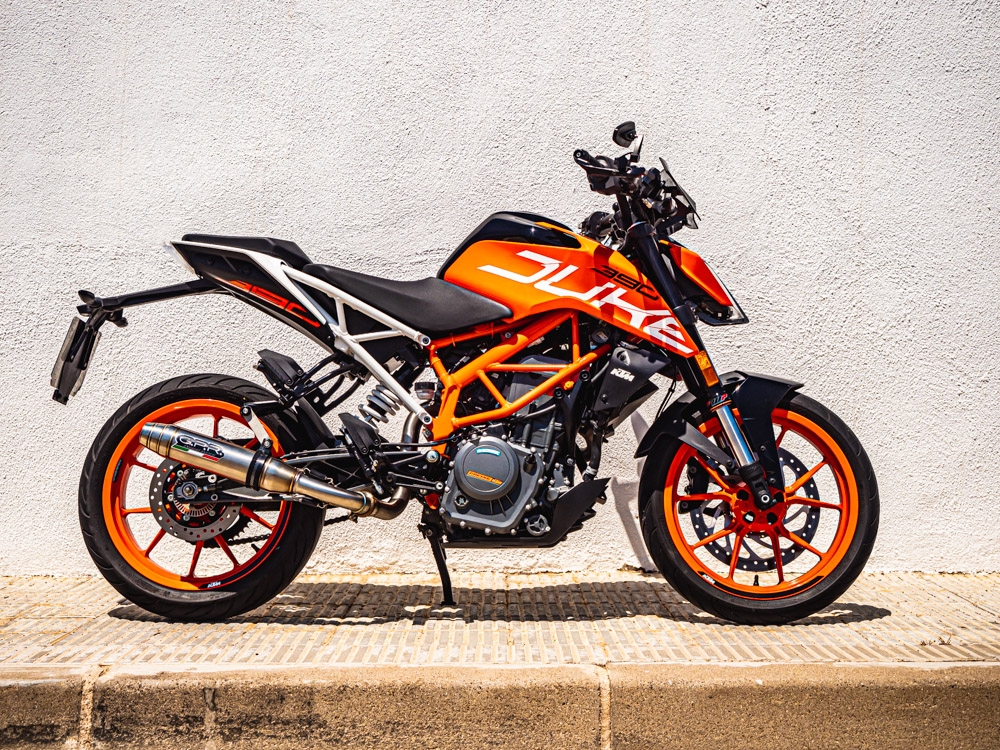 Esapament GPR compatibil cu Ktm Rc 390 2017 Evacuare slip-on omologata, inclusiv db killer detașabil și cot de legătură,Deeptone Inox