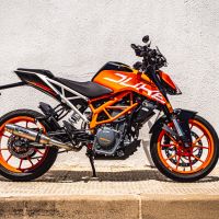 Esapament GPR compatibil cu Ktm Rc 390 2017 Evacuare slip-on omologata, inclusiv db killer detașabil și cot de legătură,Deeptone Inox