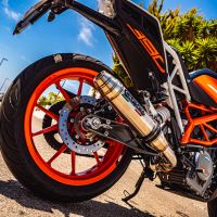 Esapament GPR compatibil cu Ktm Rc 390 2017 Evacuare slip-on de curse, inclusiv cot de legătură,Deeptone Inox