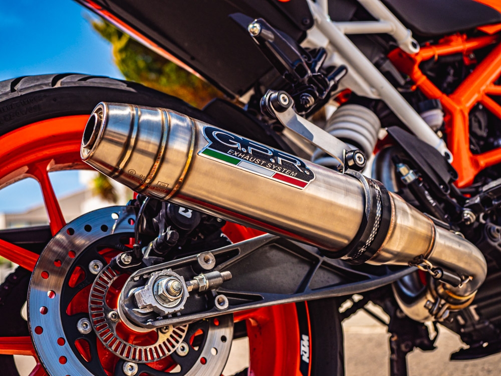 Esapament GPR compatibil cu Ktm Rc 390 2017 Evacuare slip-on de curse, inclusiv cot de legătură,Deeptone Inox