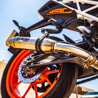 Esapament GPR compatibil cu Ktm Rc 390 2017 Evacuare slip-on de curse, inclusiv cot de legătură,Deeptone Inox