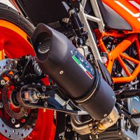 Exhaust compatible with Ktm Duke 250 2017-2020, Furore Evo4 Nero, Homologated legal slip-on exhaust including removable db killer and link pipe