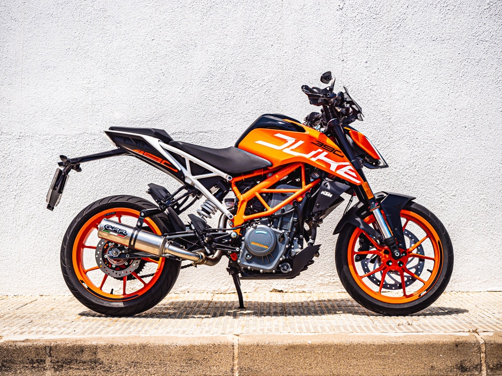 Esapament GPR compatibil cu Ktm Rc 390 2017 Evacuare slip-on omologata, inclusiv db killer detașabil și cot de legătură,M3 Inox 