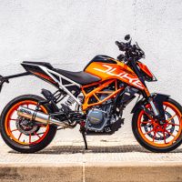 Esapament GPR compatibil cu Ktm Rc 390 2017 Evacuare slip-on omologata, inclusiv db killer detașabil și cot de legătură,M3 Inox 