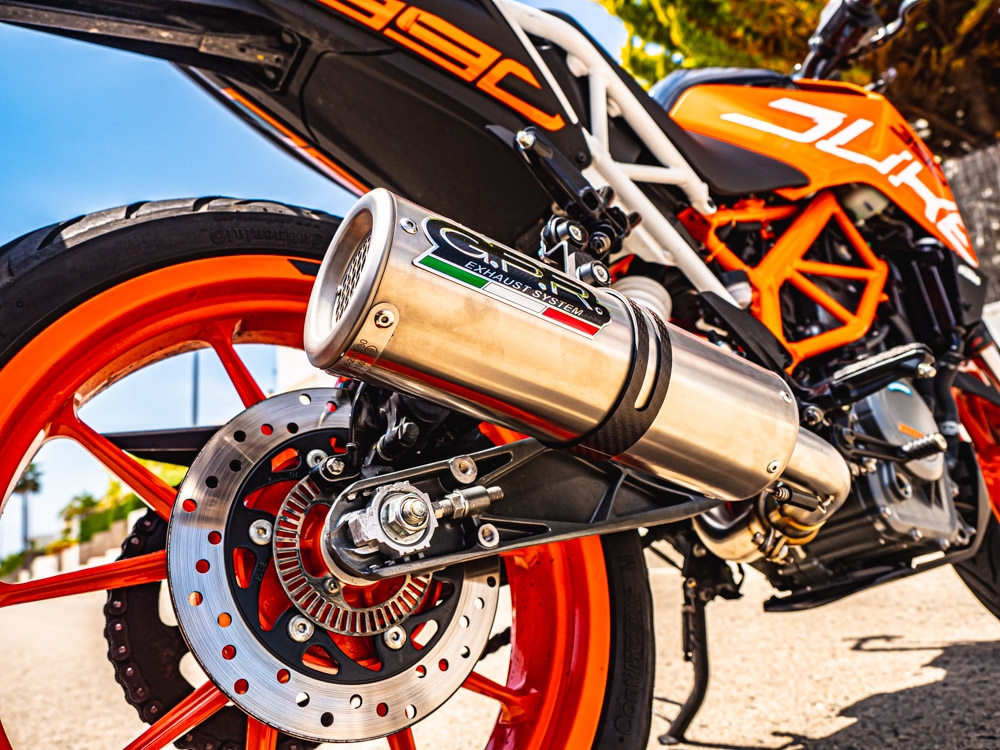 Esapament GPR compatibil cu Ktm Rc 390 2017 Evacuare slip-on omologata, inclusiv db killer detașabil și cot de legătură,M3 Inox 