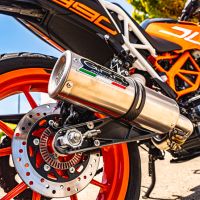 Esapament GPR compatibil cu Ktm Rc 390 2017 Evacuare slip-on omologata, inclusiv db killer detașabil și cot de legătură,M3 Inox 