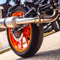 Esapament GPR compatibil cu Ktm Rc 390 2017 Evacuare slip-on omologata, inclusiv db killer detașabil și cot de legătură,M3 Inox 
