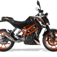 Esapament GPR compatibil cu Ktm Duke 390 2013 Evacuare slip-on omologata, inclusiv db killer detașabil, cot de legătură și catalizator,Powercone Evo