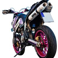 Esapament GPR compatibil cu Ktm Duke II 2000 Evacuare cu dublă omologare legală, inclusiv db killers și coturi de legătură detașabile,Albus Ceramic