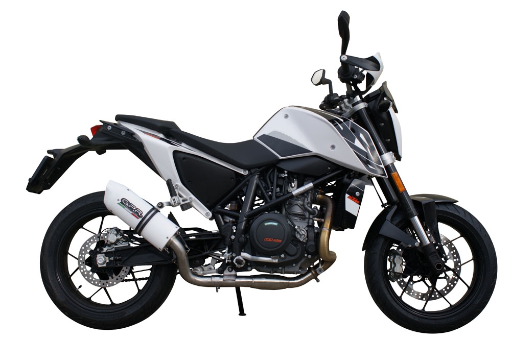 Exhaust compatible with Ktm Duke 690 2017-2020, Albus Evo4, Homologated legal slip-on exhaust including removable db killer and link pipe