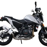 Exhaust compatible with Ktm Duke 690 2017-2020, Albus Evo4, Homologated legal slip-on exhaust including removable db killer and link pipe